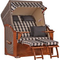 Strandkorb Seeblick Mahagoni PE Grey Dessin 505 Strandkorb Seeblick Mahagoni PE Grey Dessin 505