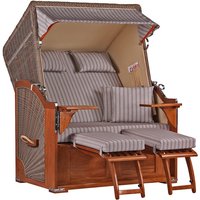 Strandkorb Seeblick Mahagoni PE Grey Dessin 501 Strandkorb Seeblick Mahagoni PE Grey Dessin 501