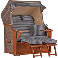 Strandkorb Seeblick Mahagoni PE Grey Dessin 500 Strandkorb Seeblick Mahagoni PE Grey Dessin 500