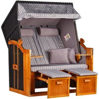 Strandkorb Ostsee Wacholder PE Schwarz Dessin Royal Grau Strandkorb Ostsee Wacholder PE Schwarz Dessin Royal Grau