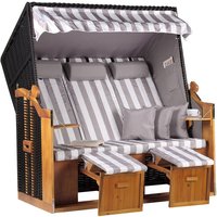 Strandkorb Ostsee XXL Wacholder PE Schwarz Dessin Grau Weiß Strandkorb Ostsee XXL Wacholder PE Schwarz Dessin Grau Weiß