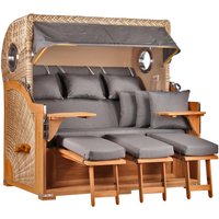 Strandkorb Baltikum XXL Bullauge Teak PE Shell Dessin 551 Strandkorb Baltikum XXL Bullauge Teak PE Shell Dessin 551