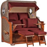 Strandkorb Baltikum Bullauge Mahagoni PE Grey Dessin 550 Strandkorb Baltikum Bullauge Mahagoni PE Grey Dessin 550