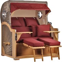 Strandkorb Baltikum Bullauge Teak PE Grey Dessin 550 Strandkorb Baltikum Bullauge Teak PE Grey Dessin 550