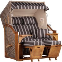 Strandkorb Schleswig Pinie Braun PE Mokka Dessin 554 Strandkorb Schleswig Pinie Braun PE Mokka Dessin 554