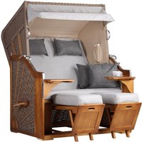 Strandkorb Schleswig Pinie Braun PE Mokka Dessin 559 Strandkorb Schleswig Pinie Braun PE Mokka Dessin 559