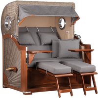 Strandkorb Baltikum Bullauge Mahagoni PE Grey Dessin 551 Strandkorb Baltikum Bullauge Mahagoni PE Grey Dessin 551