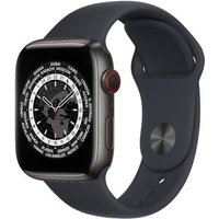 Apple Apple Watch Series 7 GPS + Cellular Black Titanium 45mm Black Sport Band - Pristine listed by Music Magpie