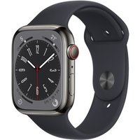 Apple Apple Watch Series 8 GPS + Cellular Graphite Stainless Steel 45mm Black Sport Band - Very Good listed by Music Magpie
