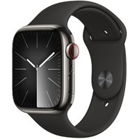 Apple Apple Watch Series 9 GPS + Cellular Graphite Stainless Steel 45mm Black Sport Band - Very Good listed by Music Magpie
