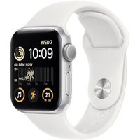 Apple Apple Watch SE (2022) GPS Silver Aluminium 44mm White Sport Band - Good listed by Music Magpie