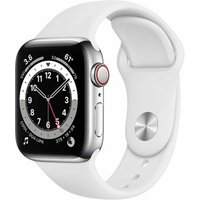 Apple Apple Watch Series 6 GPS + Cellular Silver SS 44mm White Sport Band - Very Good listed by Music Magpie