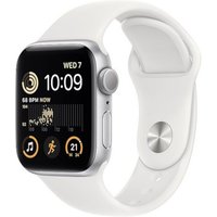 Apple Apple Watch SE (2022) GPS Silver Aluminium 44mm White Sport Band - Pristine listed by Music Magpie