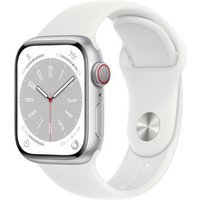Apple Apple Watch Series 8 GPS + Cellular Silver Aluminium 45mm White Sport Band - Good listed by Music Magpie