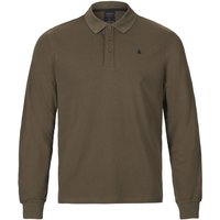 Men's Long-sleeve Pique Polo Shirt With Boat Emblem