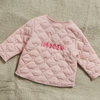 Personalised Name Pink Quilted Jacket