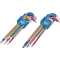Draper Expert Draper Expert TX-STAR & Hex Metric Long Arm Key Set, Colour Coded (18 Piece)