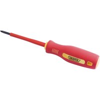 Draper Fully Insulated Soft Grip Cross Slot Screwdriver, No.0 x 75mm (Sold Loose)