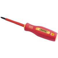 Draper Fully Insulated Soft Grip Cross Slot Screwdriver, No.1 x 80mm (Sold Loose)