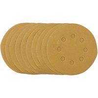 Draper Gold Sanding Discs with Hook & Loop, 125mm, 240 Grit (Pack of 10)