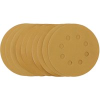 Draper Gold Sanding Discs with Hook & Loop, 125mm, 320 Grit (Pack of 10)