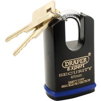 Draper Expert Heavy Duty Padlock and 2 Keys with Shrouded Shackle, 46mm