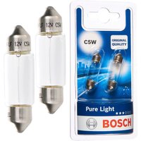 Bosch C5W 12V 5W Pure Light Car Licence Plate Bulbs Twin Pack