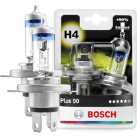 Bosch H4 12V 60/55W Plus 90 Performance Upgrade Car Headlight Bulbs Twin Pack