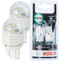 Bosch W21/5W 12V 1.75W LED Retrofit Car Indicator & Side Light Bulbs Twin Pack
