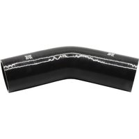 Pipercross Silicone Hose - 45° Elbow, 70mm Bore, 4-Ply, 152mm Legs - Black