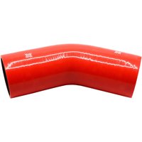 Pipercross Silicone Hose - 45° Elbow, 89mm Bore, 4-Ply, 152mm Legs - Red