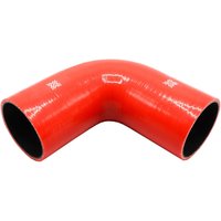 Pipercross Silicone Hose - 90° Elbow, 76mm Bore, 4-Ply, 152mm Legs - Red