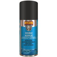 Hycote Satin Black Double Acrylic Spray Paint 150ml
