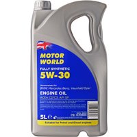 Motor World 5W-30 C2/C3 BMW Mercedes Fully Synthetic Engine Oil 5L