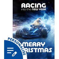Racing Christmas Greetings Card (Personalised)