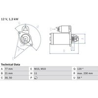 Bosch 0986029130 Starter Motor (2913)
