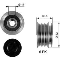 Gates OAP7044 Over Running Alternator Pulley