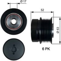 Gates OAP7187 Over Running Alternator Pulley