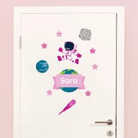 My Nametags Door Sticker - Space Girl