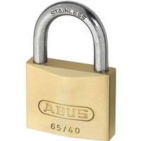 ABUS Mechanical 65IB/40mm Brass Padlock Stainless Steel Shackle Carded 10011854-01