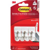 Command Adhesive Strip Wire Hooks White S Pack of 3