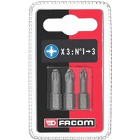 Facom ED1.J3 3 Piece Pozi Screwdriver Bit Set