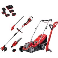 Einhell GE-CM 18v Cordless Rotary Lawnmower, Grass Trimmer and Multi Tool Kit