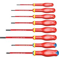 Facom Protwist 8 Piece VDE Insulated Slotted and Pozi Screwdriver Set