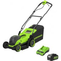 Greenworks MO24L411 24v Cordless Brushless Rotary Lawnmower 330mm