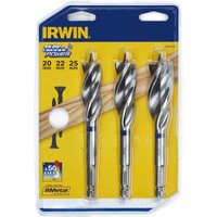 Irwin 3 Piece Blue Groove Nail Biteing Power Wood Drill Bit Set