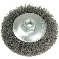 Lessmann Conical Bevel Brush 100mm x M14 Bore, 0.35 Steel Wire 422.177