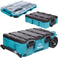 Makita 3 Piece MakTrak Rolling Tool Chest, Medium Box and Medium Organiser Kit
