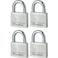 Master Lock Aluminium 40mm Padlock 4-Pin - Keyed Alike x 4 9140EURQNOP