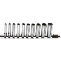Facom REL.40U 10 Piece 1/4" Drive Deep Bi Hexagon Socket Set on Rail